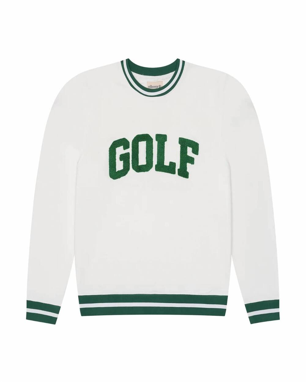 NEW ELLSWORTH + IVEY women's elle collegiate golf sweatshirt in ivory
